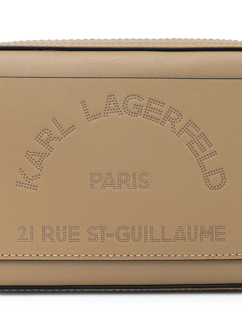 Karl Lagerfeld Schoudertas met geperforeerd logo Beige