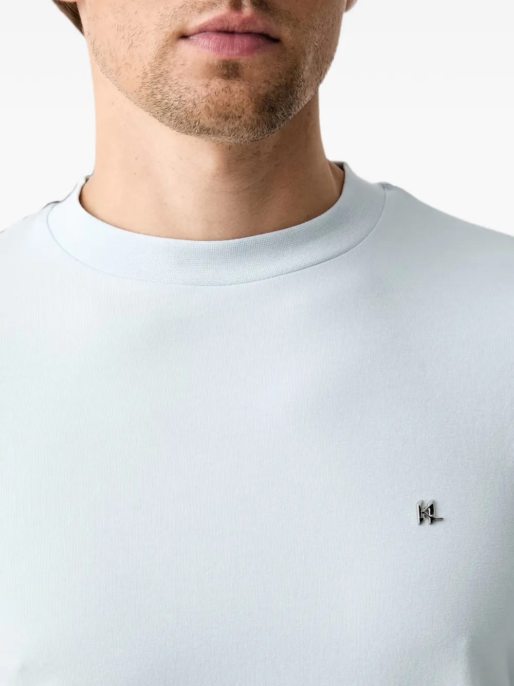 Karl Lagerfeld T-shirt met logoplakkaat Blauw