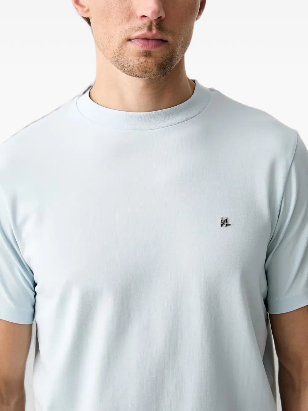 Karl Lagerfeld T-shirt met logoplakkaat Blauw