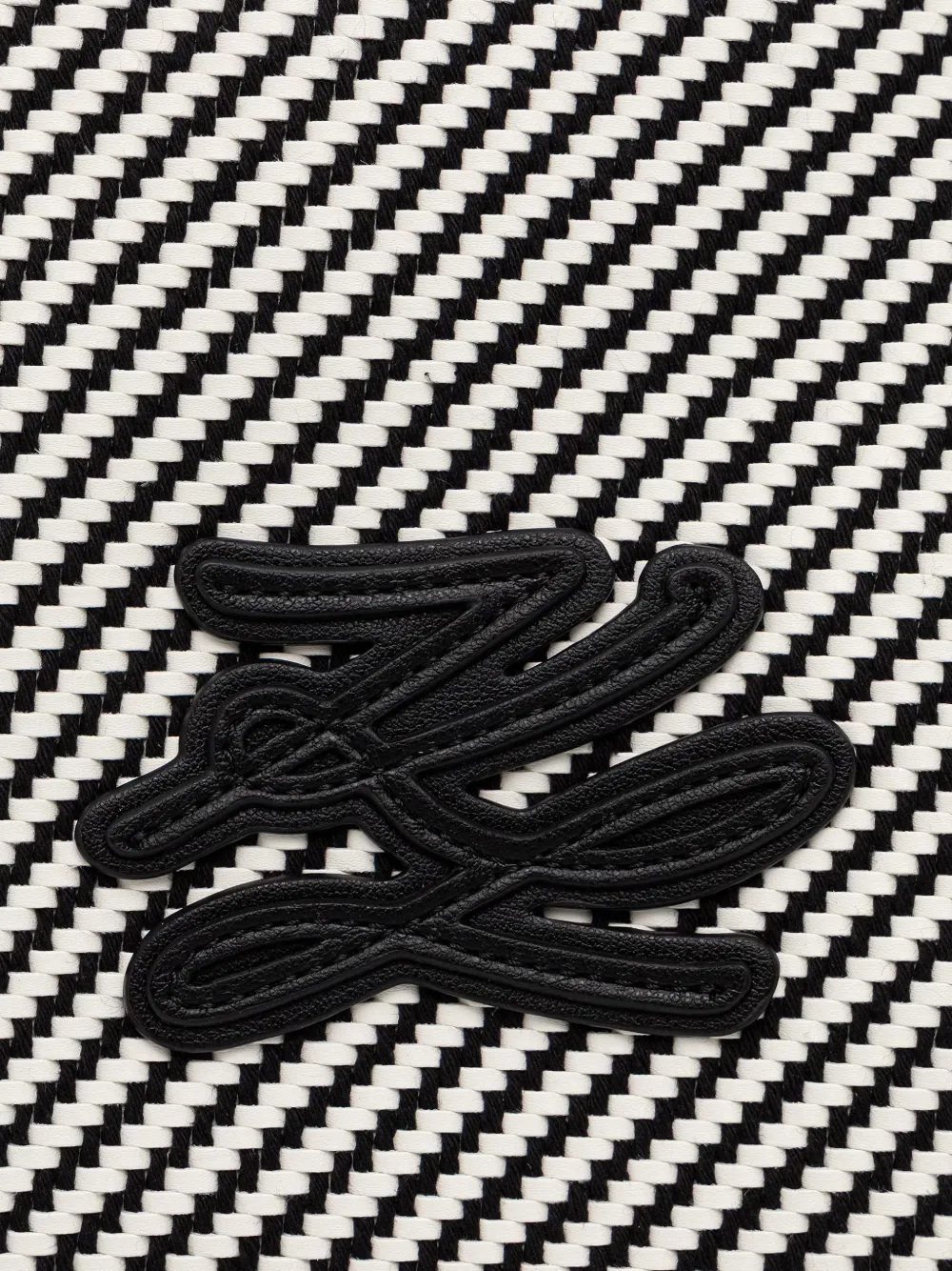 Karl Lagerfeld Geweven shopper met logo-patch Wit