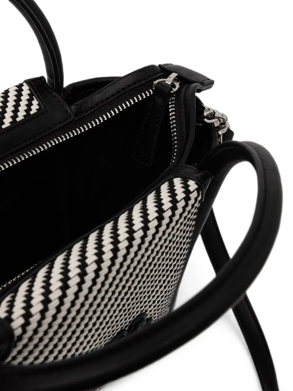 Karl Lagerfeld Geweven shopper met logo-patch Wit