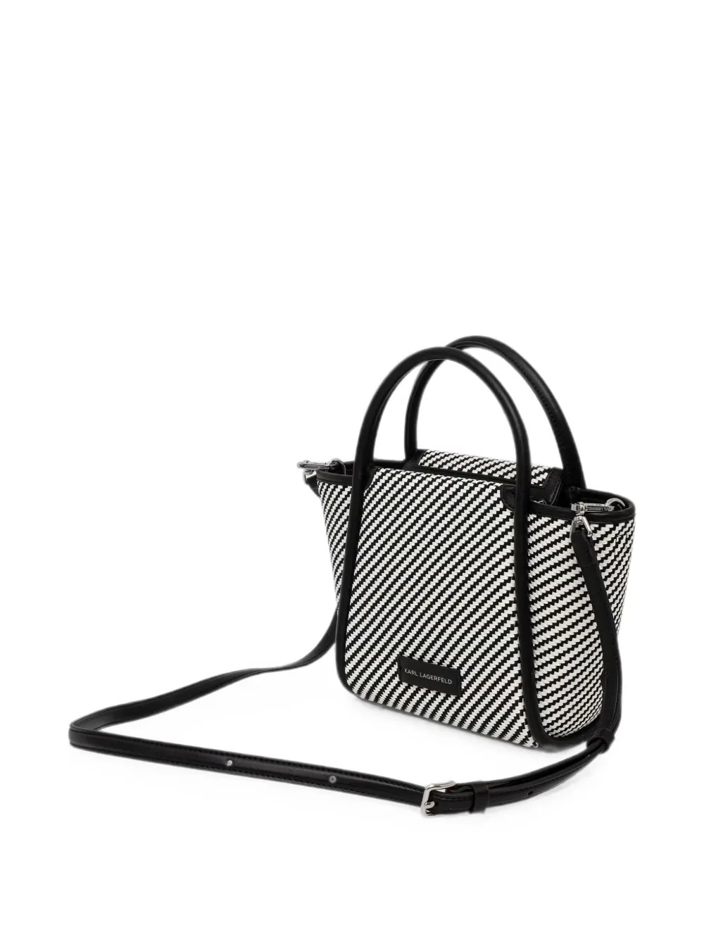 Karl Lagerfeld Geweven shopper met logo-patch Wit
