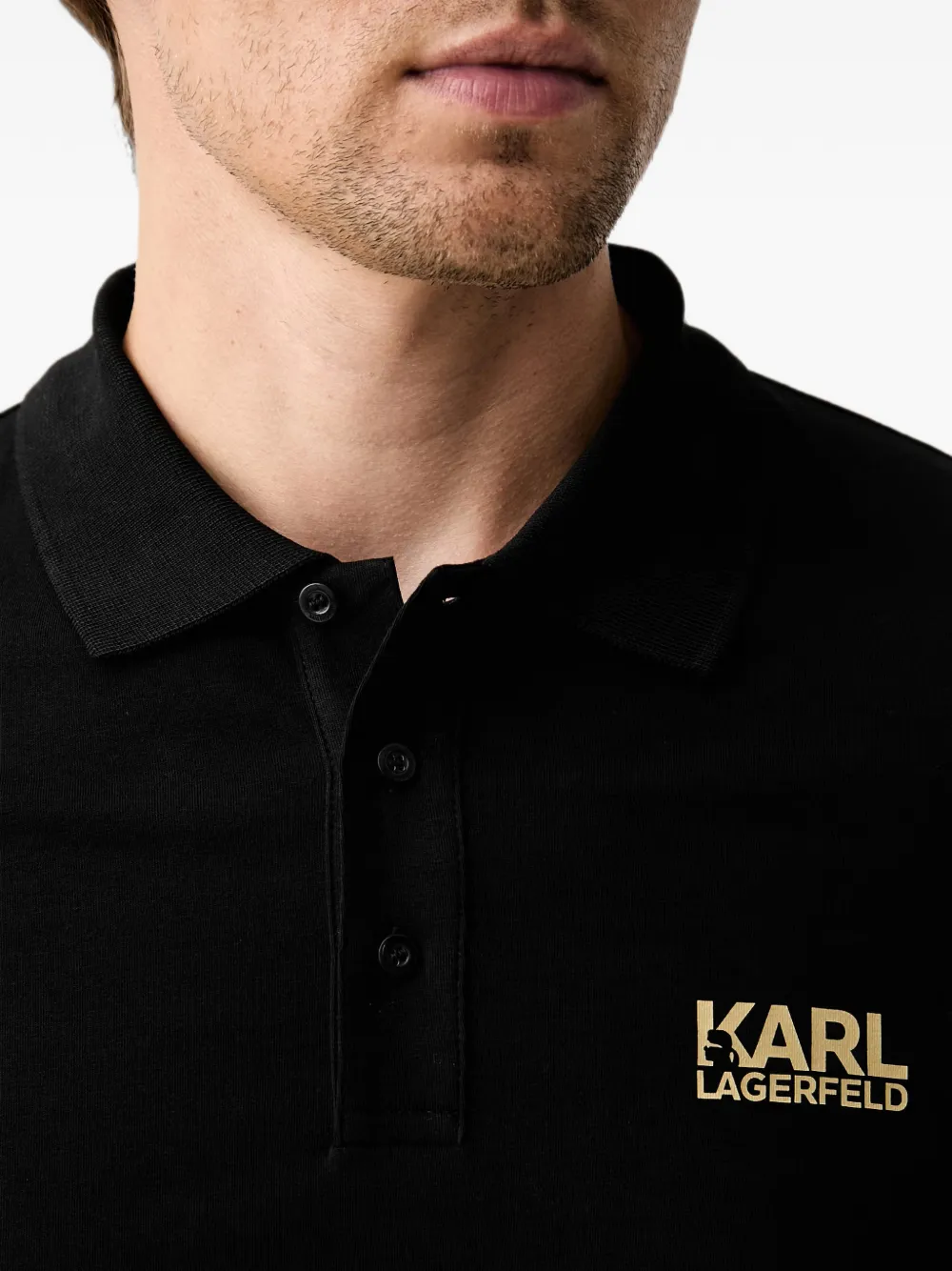 Karl Lagerfeld Poloshirt met logoprint Zwart