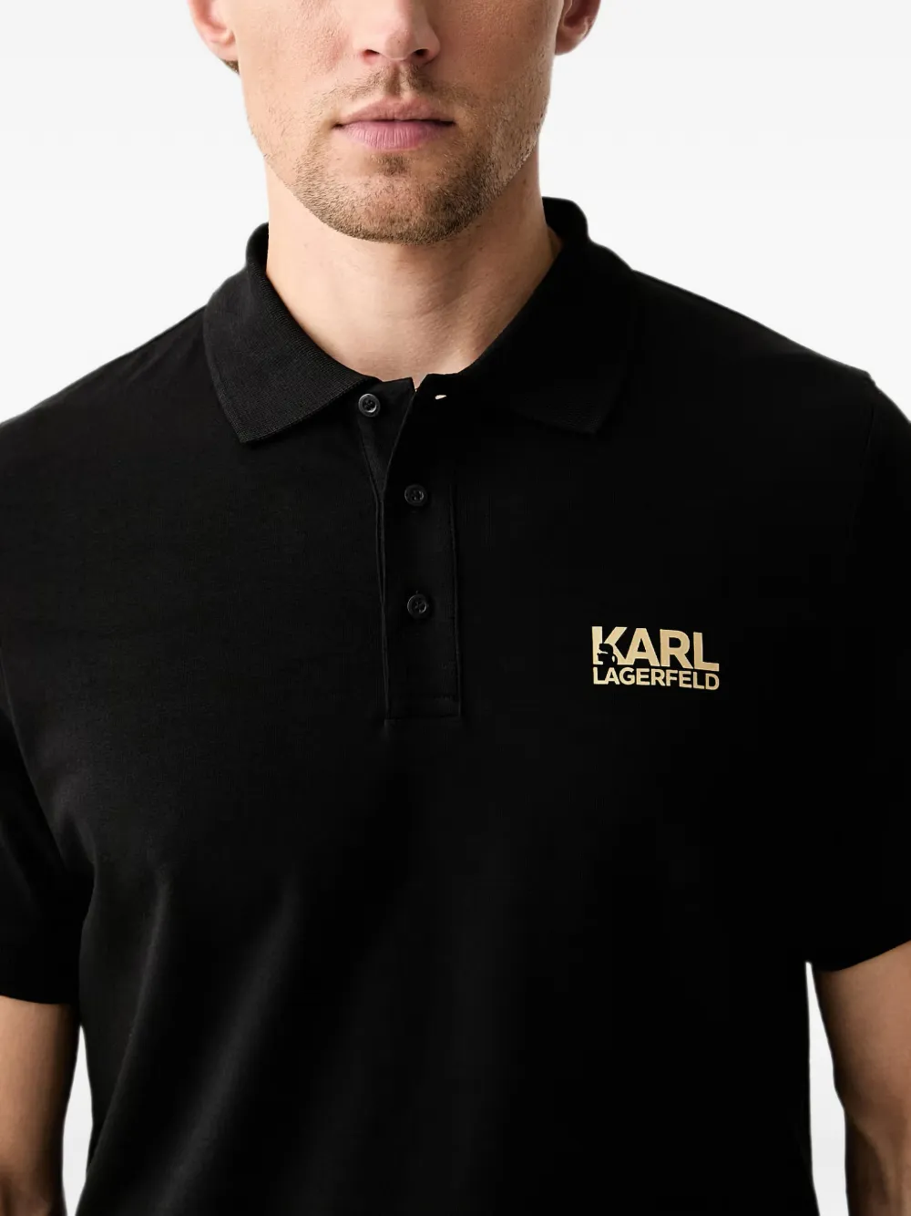 Karl Lagerfeld Poloshirt met logoprint Zwart