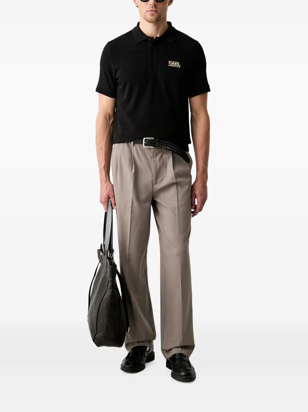 Karl Lagerfeld Poloshirt met logoprint Zwart