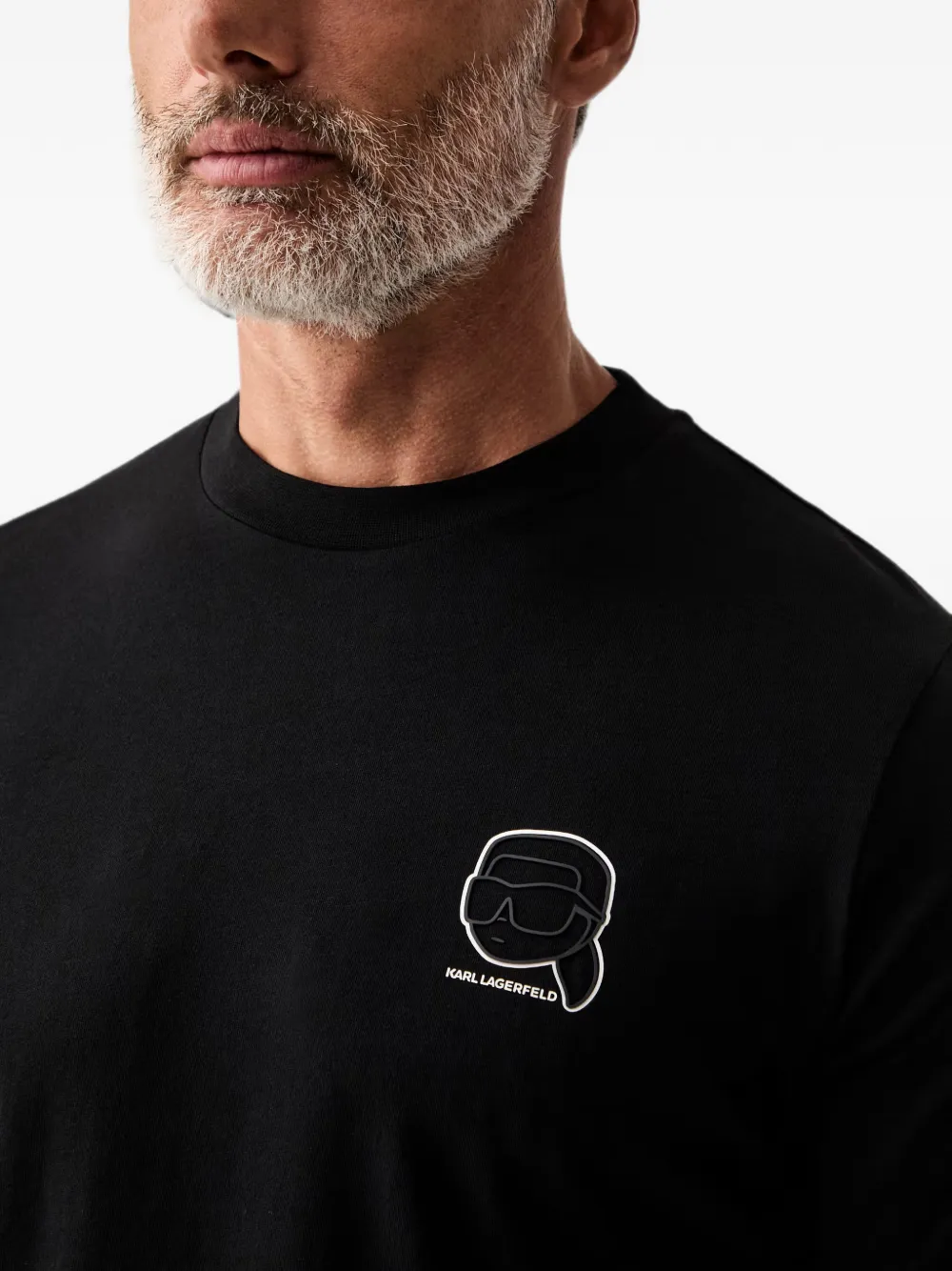 Karl Lagerfeld T-shirt met logopatch Zwart