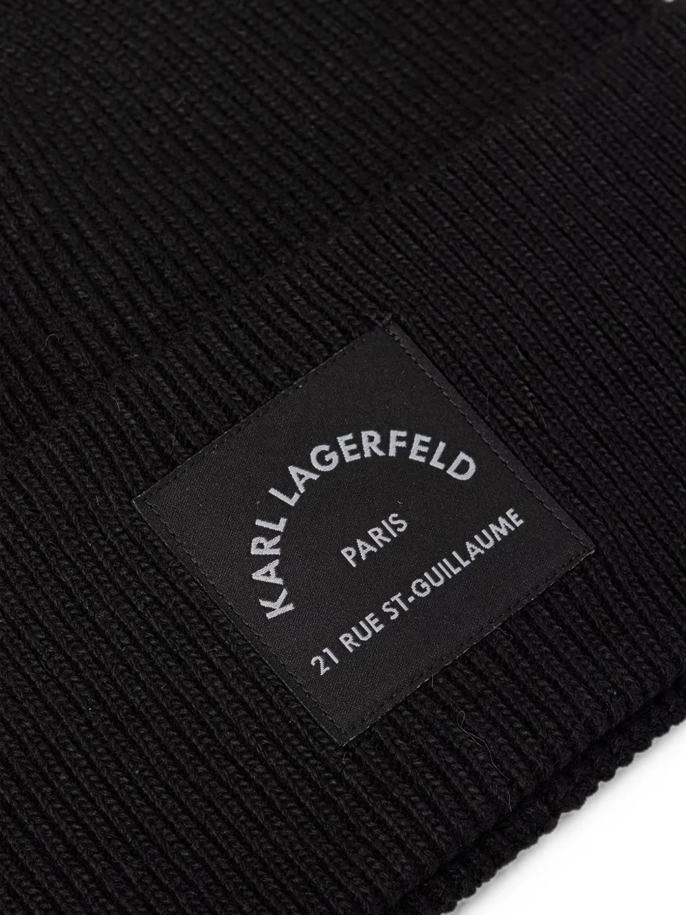 Karl Lagerfeld Muts met logopatch Zwart