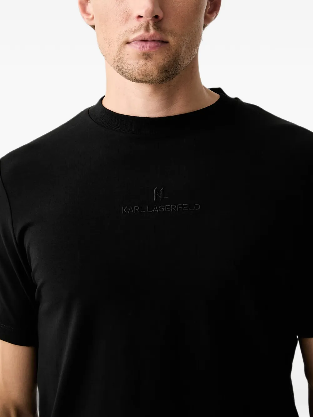 Karl Lagerfeld T-shirt met geborduurd logo Zwart