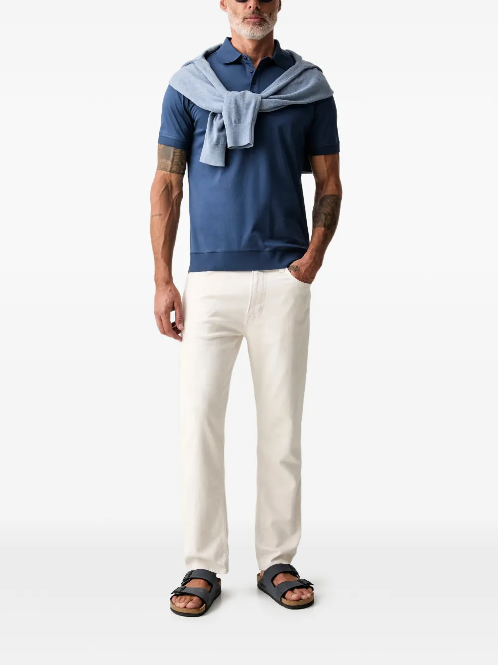 Karl Lagerfeld Poloshirt met geborduurd logo Blauw