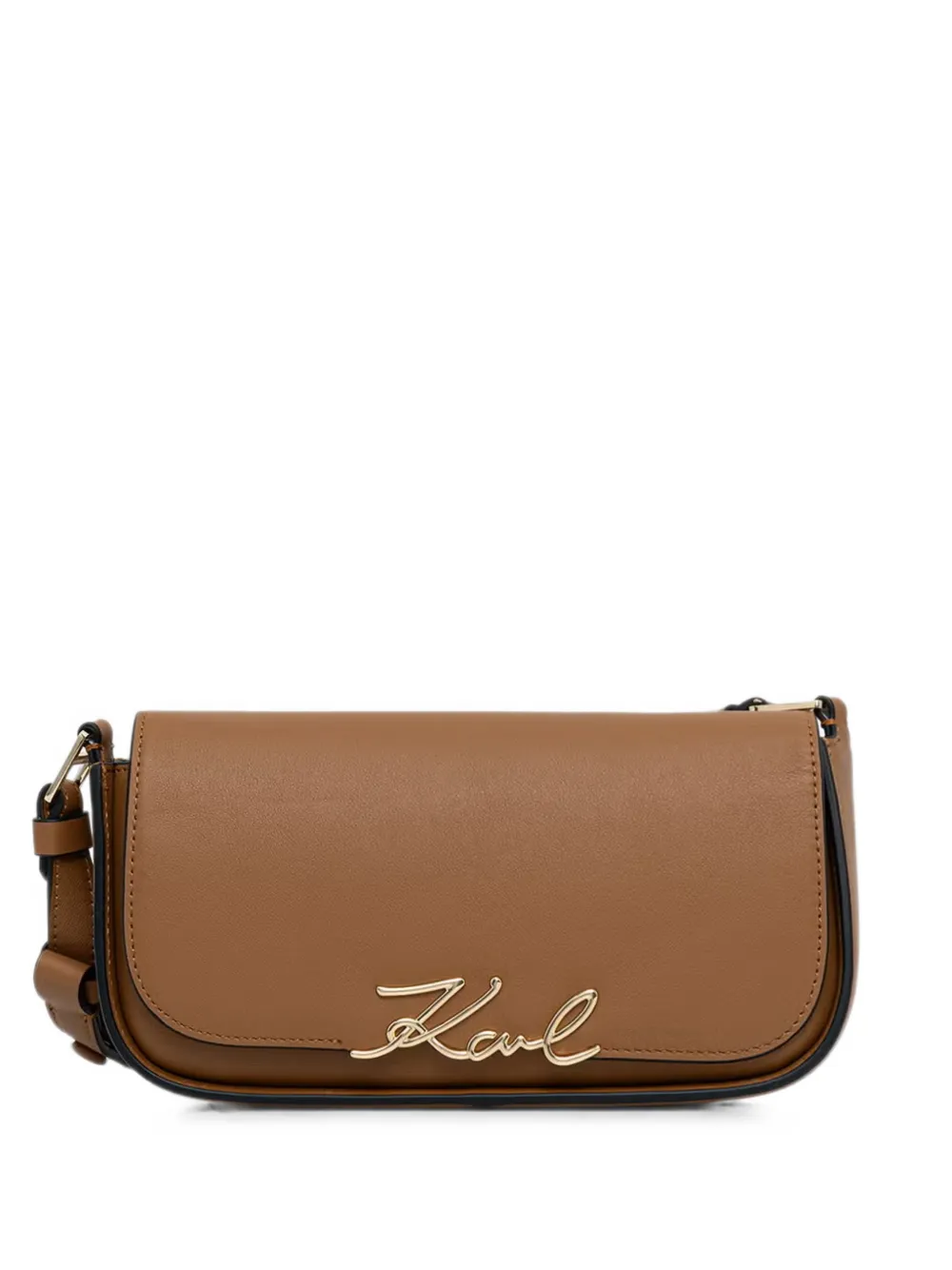 Karl Lagerfeld Karl foldover-top shoulder bag - Marrone