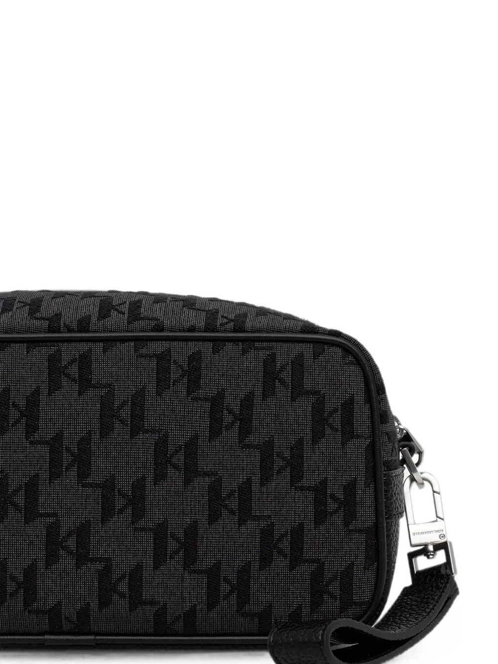 Karl Lagerfeld Toilettas met monogram-jacquard Zwart