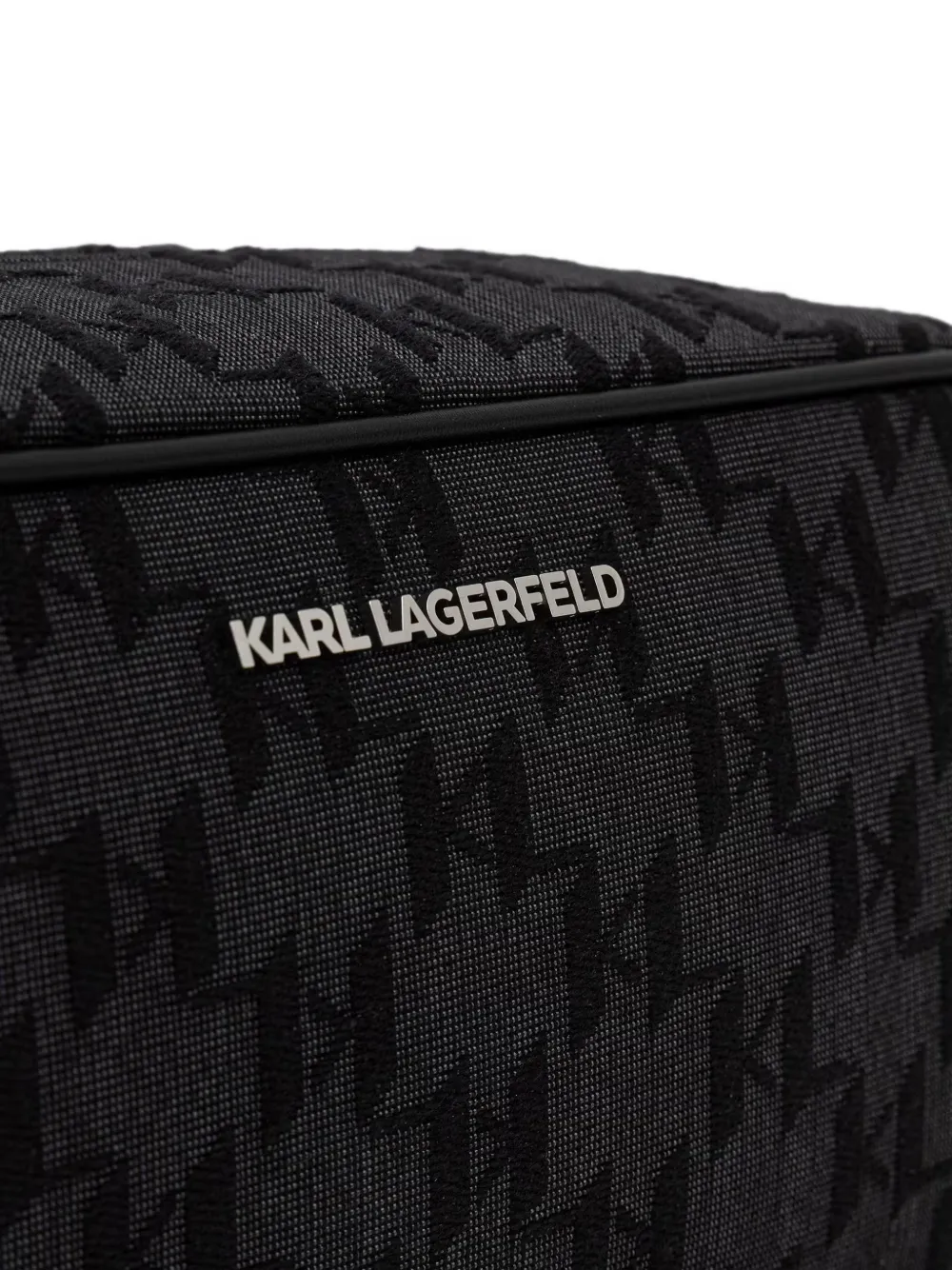 Karl Lagerfeld Toilettas met monogram-jacquard Zwart