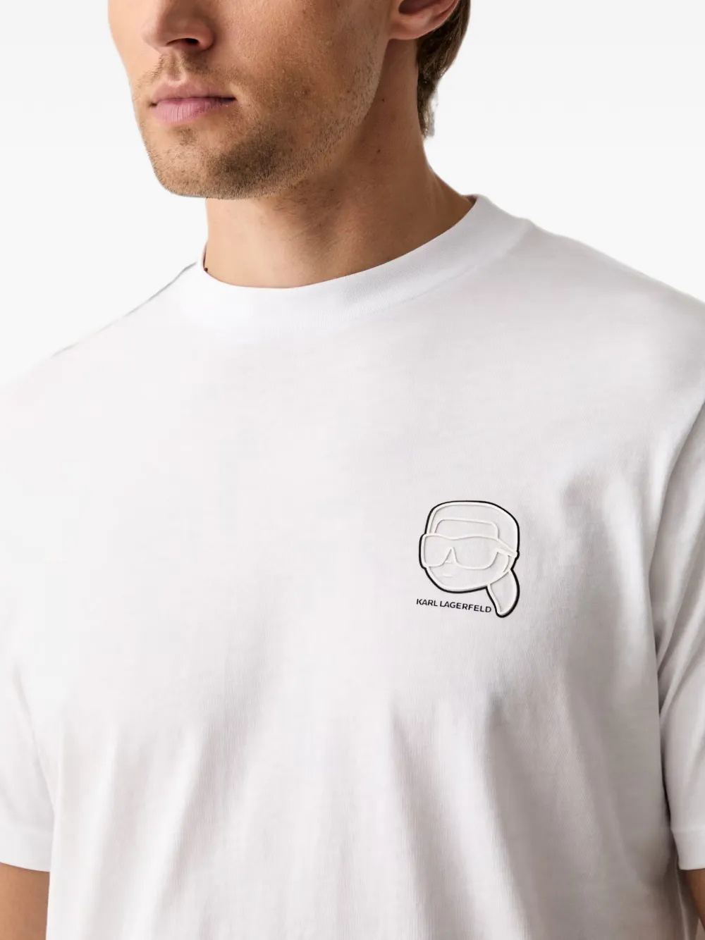Karl Lagerfeld T-shirt met logopatch Wit