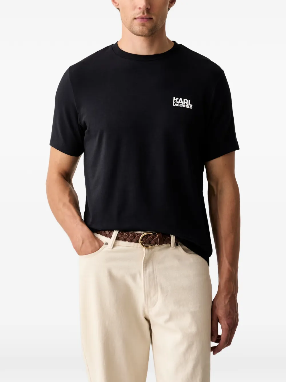 Karl Lagerfeld T-Shirt mit Logo-Print - Blau