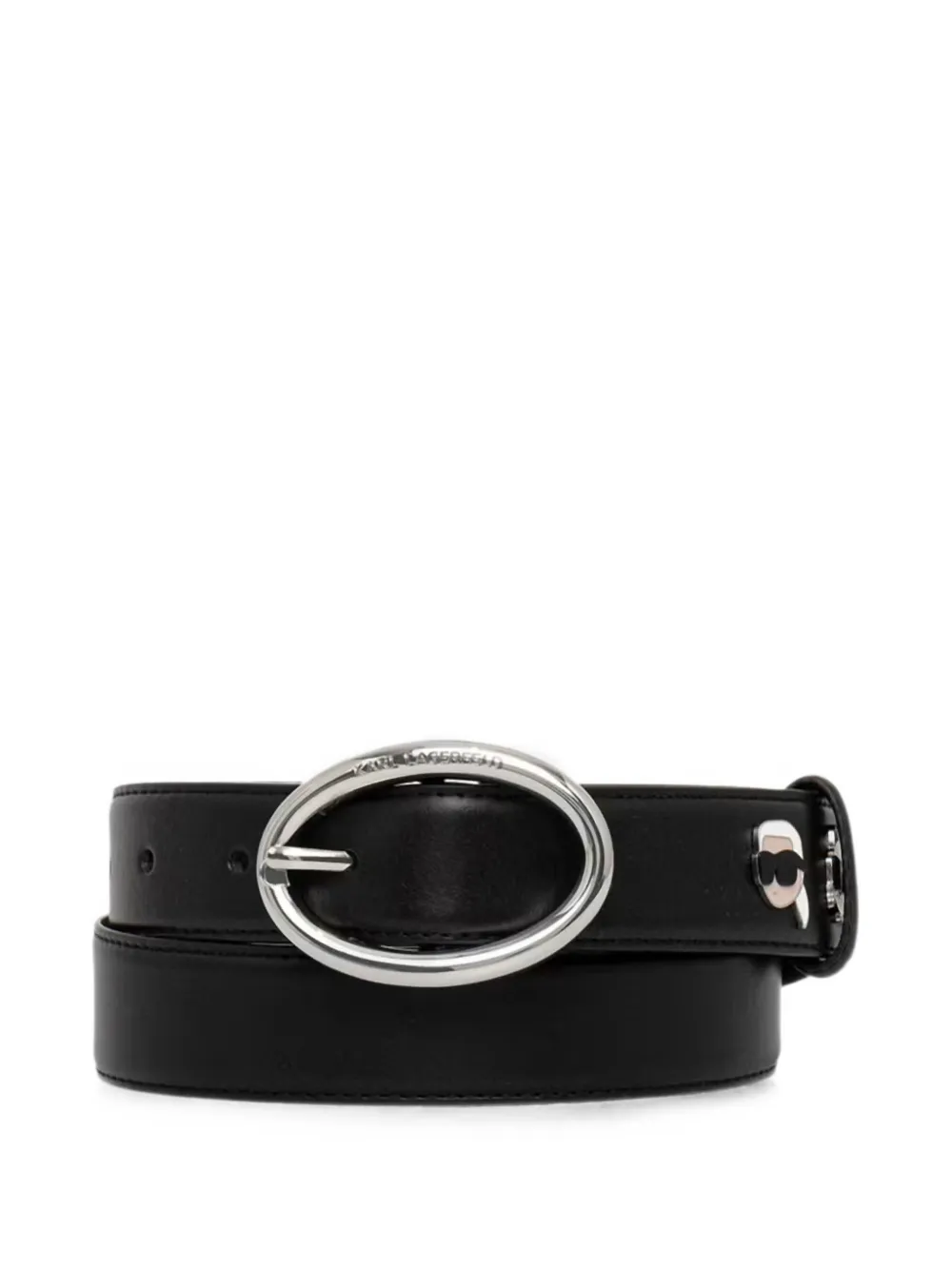 Karl Lagerfeld Ikonik patch leather belt - Nero
