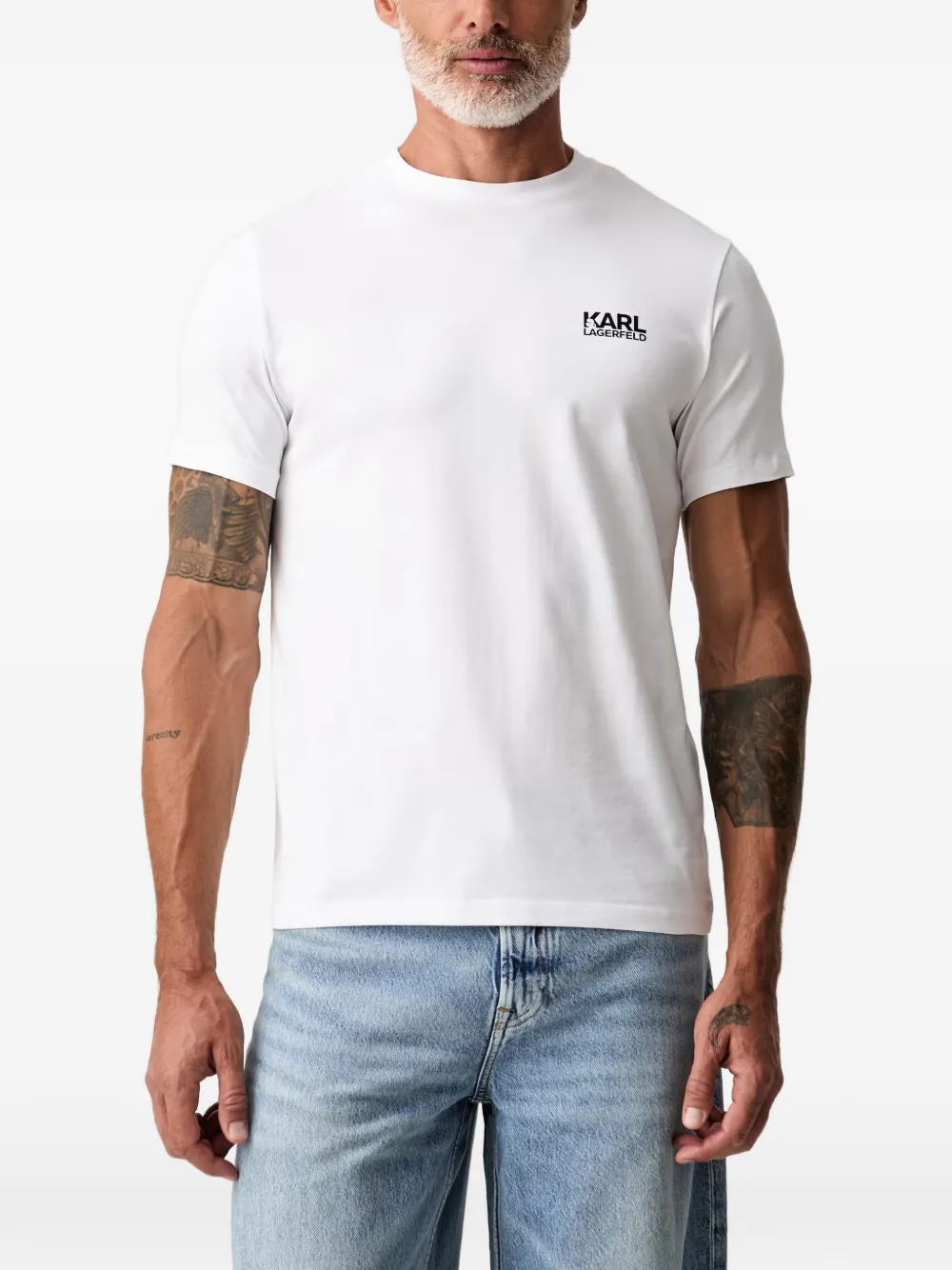 Karl Lagerfeld logo-print crew-neck T-shirt - Bianco