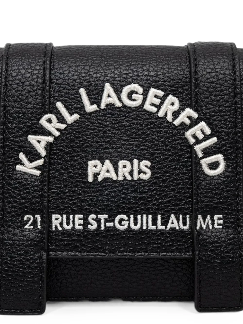Karl Lagerfeld Crossbodytas met textuur en geborduurd logo Zwart