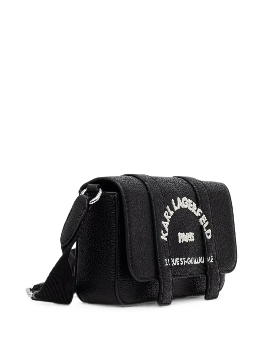 Karl Lagerfeld Crossbodytas met textuur en geborduurd logo Zwart