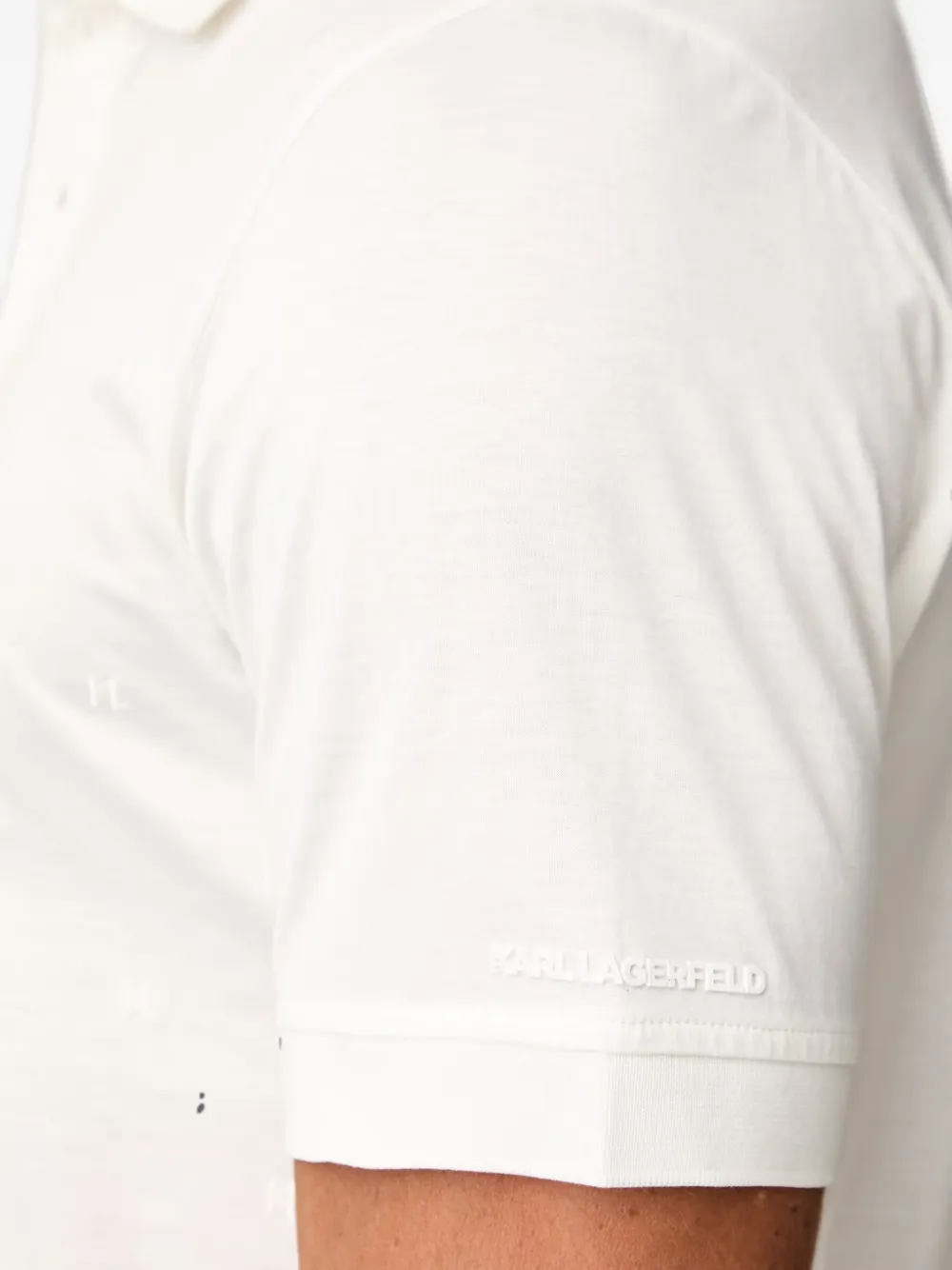 Karl Lagerfeld Poloshirt met monogram jacquard Wit