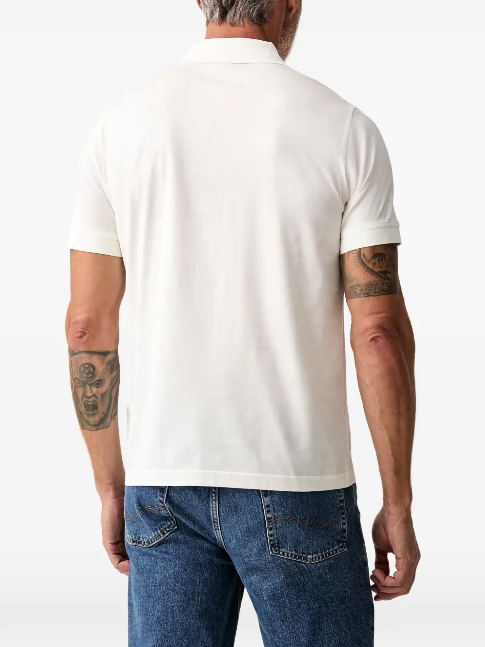 Karl Lagerfeld Poloshirt met monogram jacquard Wit