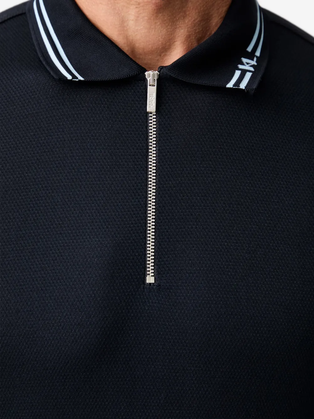 Karl Lagerfeld Poloshirt met rits Blauw
