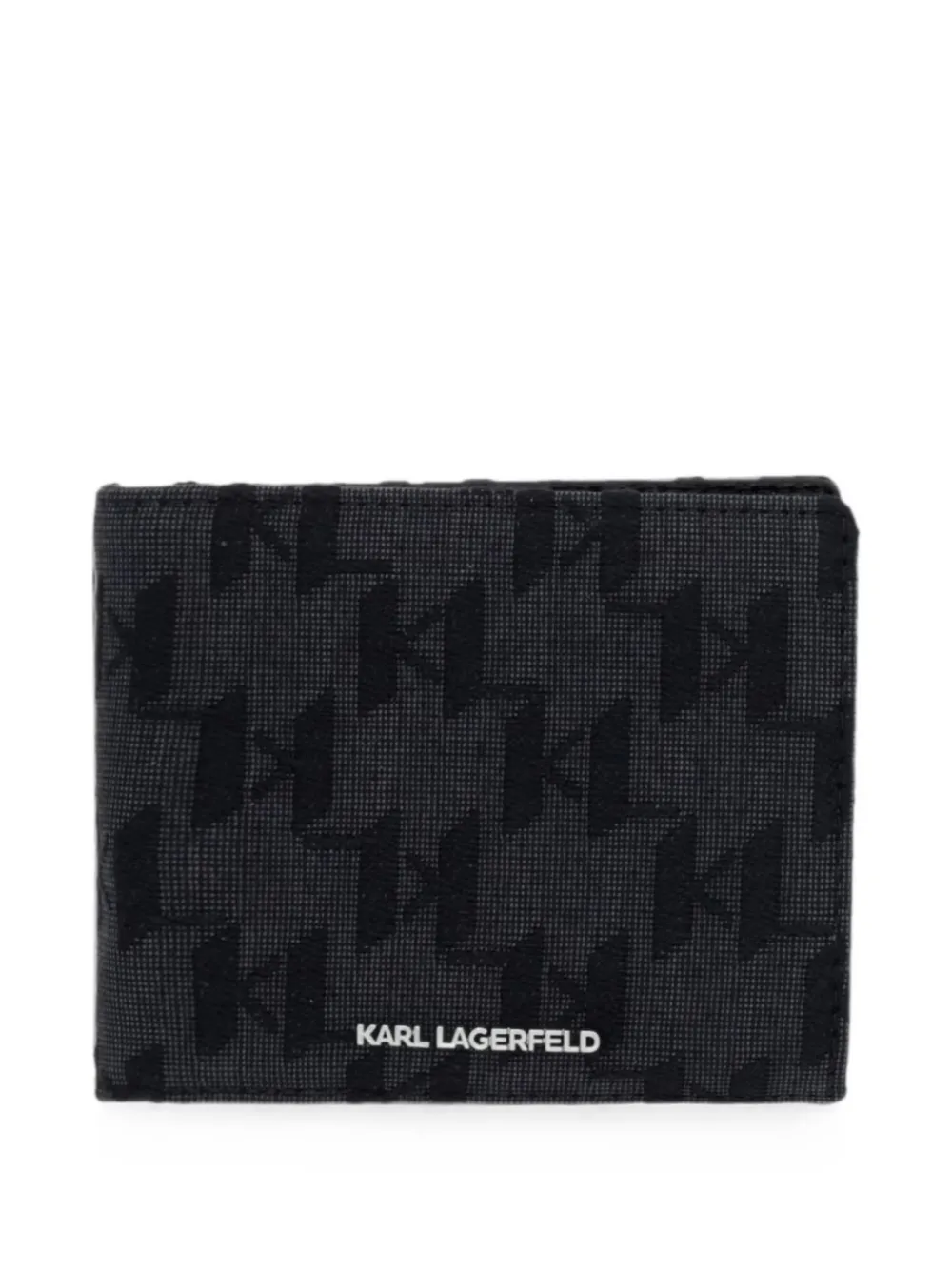 Karl Lagerfeld monogram-print bi-fold wallet - Nero
