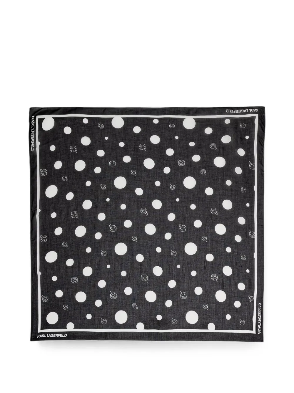 Karl Lagerfeld polka-dot logo-print scarf - Nero