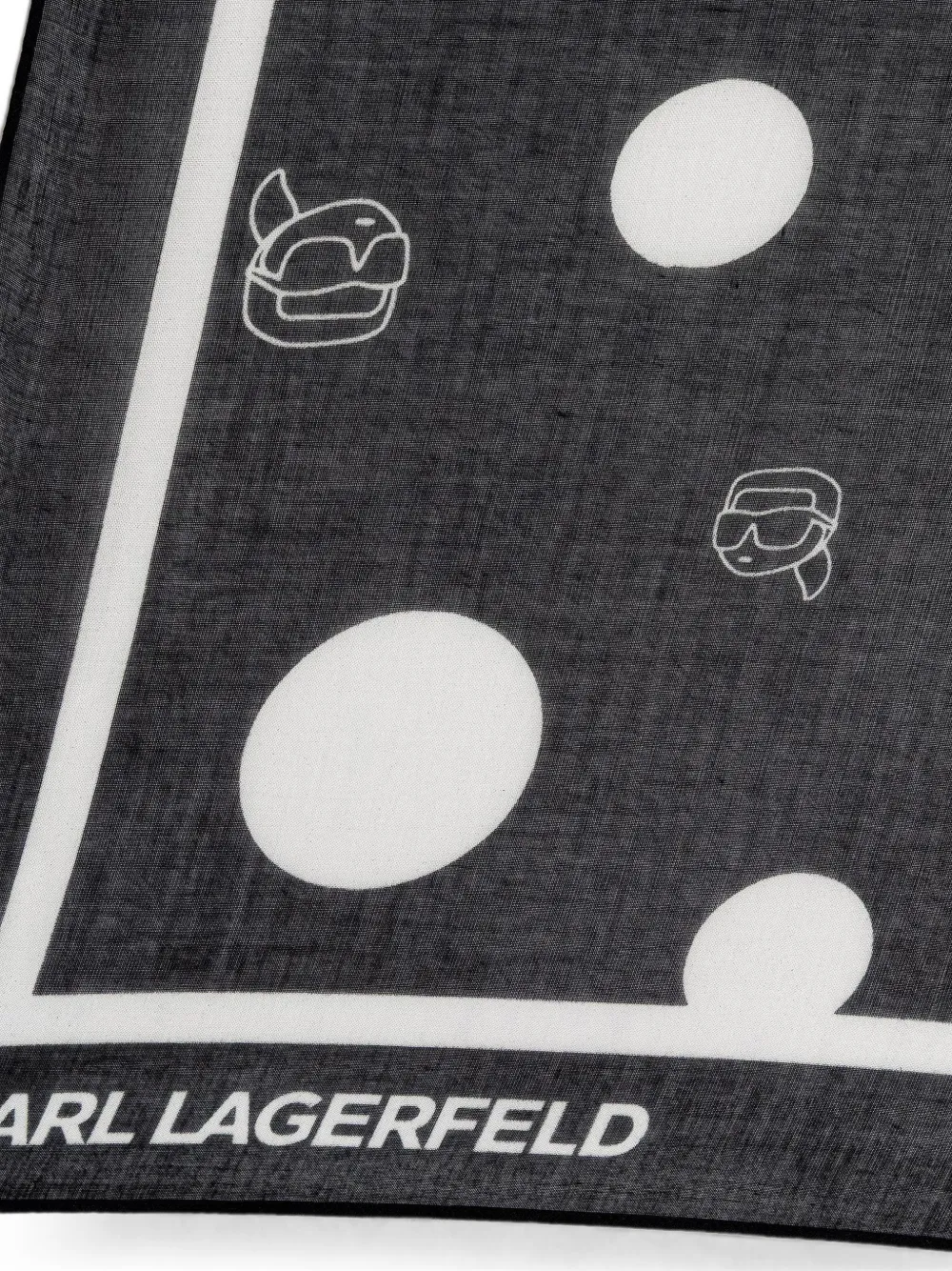 Karl Lagerfeld Sjaal met stippen en logoprint Zwart