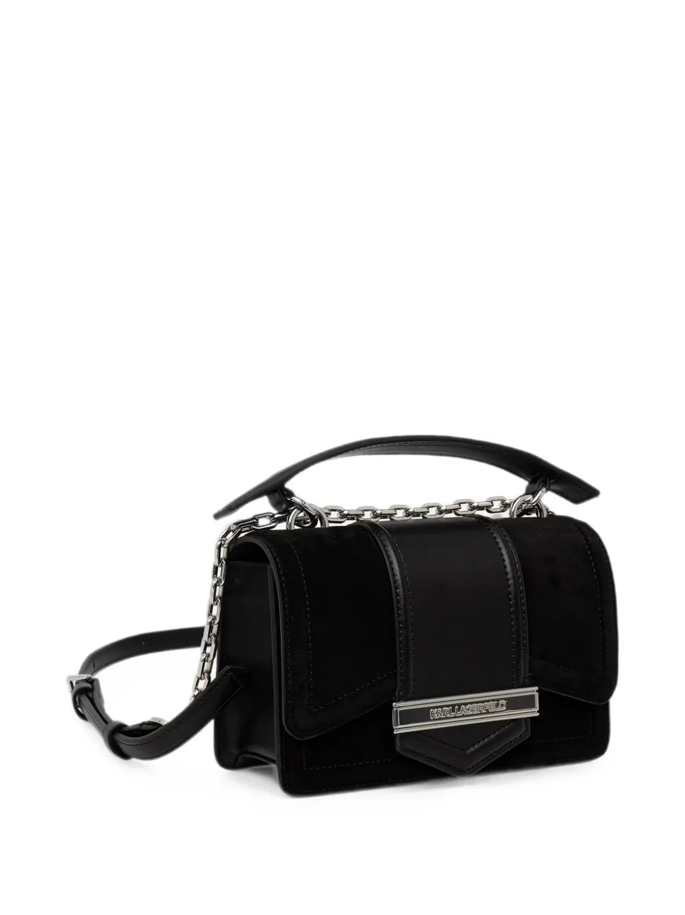 Karl Lagerfeld Suède mini-crossbodytas Zwart