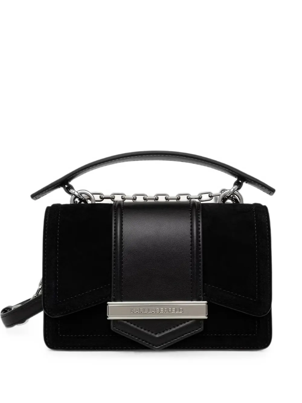 Karl Lagerfeld suede mini crossbody bag - Nero