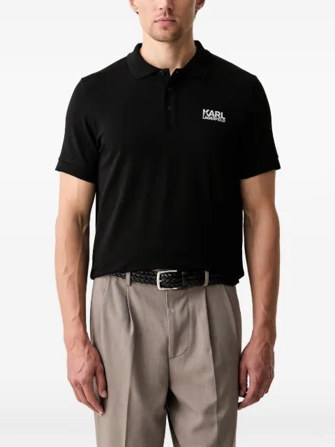 Karl Lagerfeld logo-print short-sleeve polo shirt