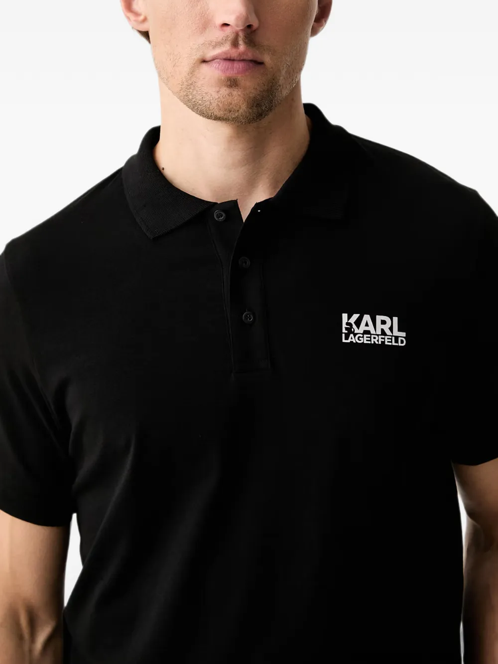 Karl Lagerfeld Poloshirt met logoprint Zwart