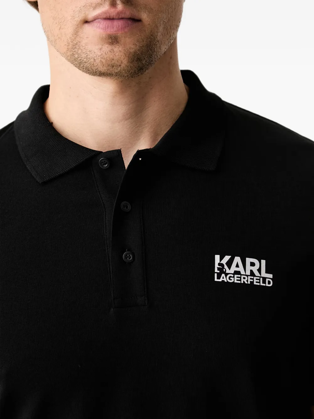 Karl Lagerfeld Poloshirt met logoprint Zwart