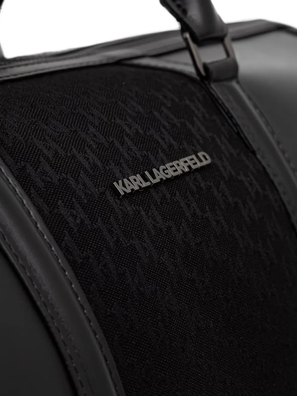 Karl Lagerfeld Reistas met monogram-patroon en logo-plakkaat Zwart
