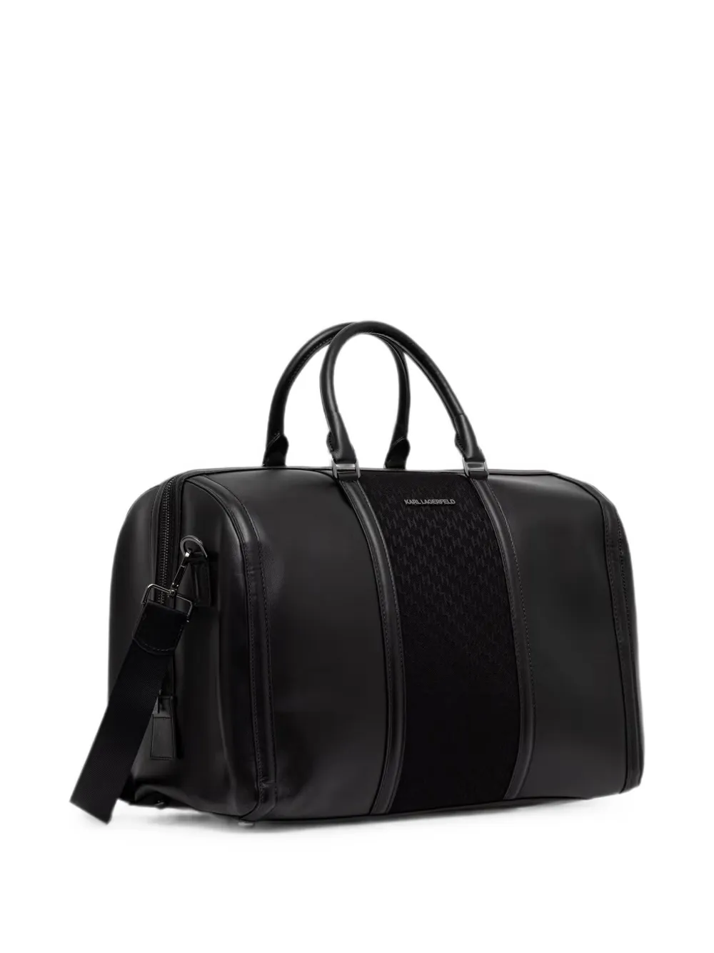 Karl Lagerfeld Reistas met monogram-patroon en logo-plakkaat Zwart