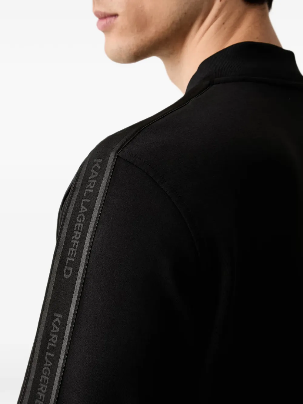 Karl Lagerfeld Vest met logo-band en rits Zwart