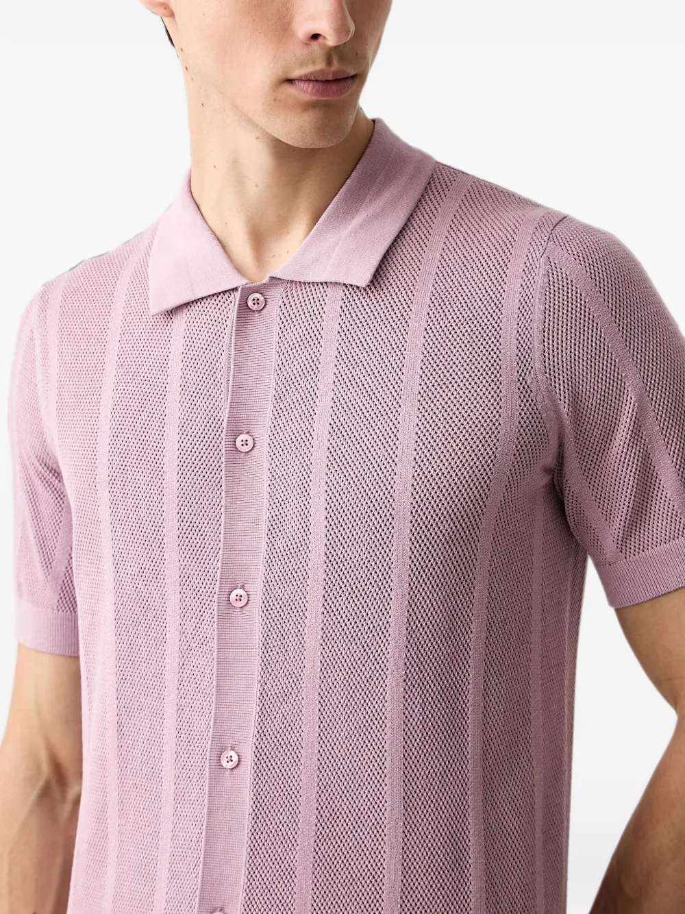 Karl Lagerfeld Pointelle gebreid overhemd met knopen Roze