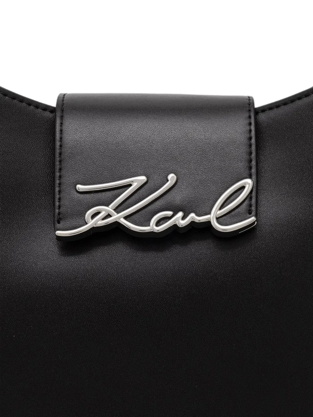 Karl Lagerfeld stud-embellished logo-plaque tote bag Zwart