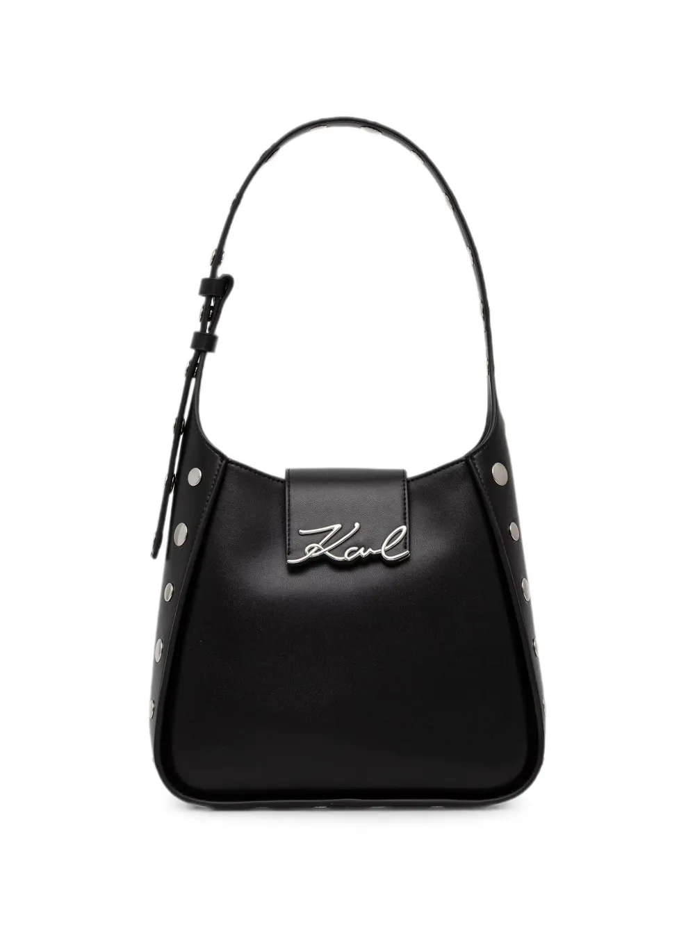 Karl Lagerfeld stud-embellished logo-plaque tote bag - Nero
