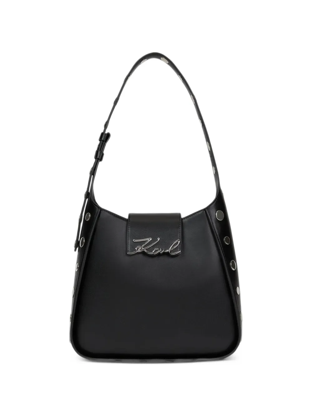 Karl Lagerfeld stud-embellished logo-plaque tote bag - Nero