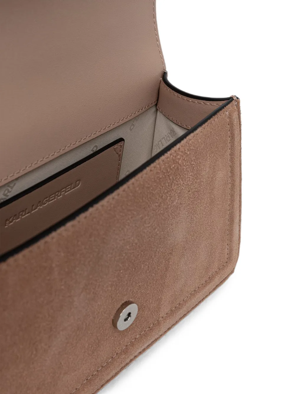 Karl Lagerfeld Suède leren schoudertas Beige