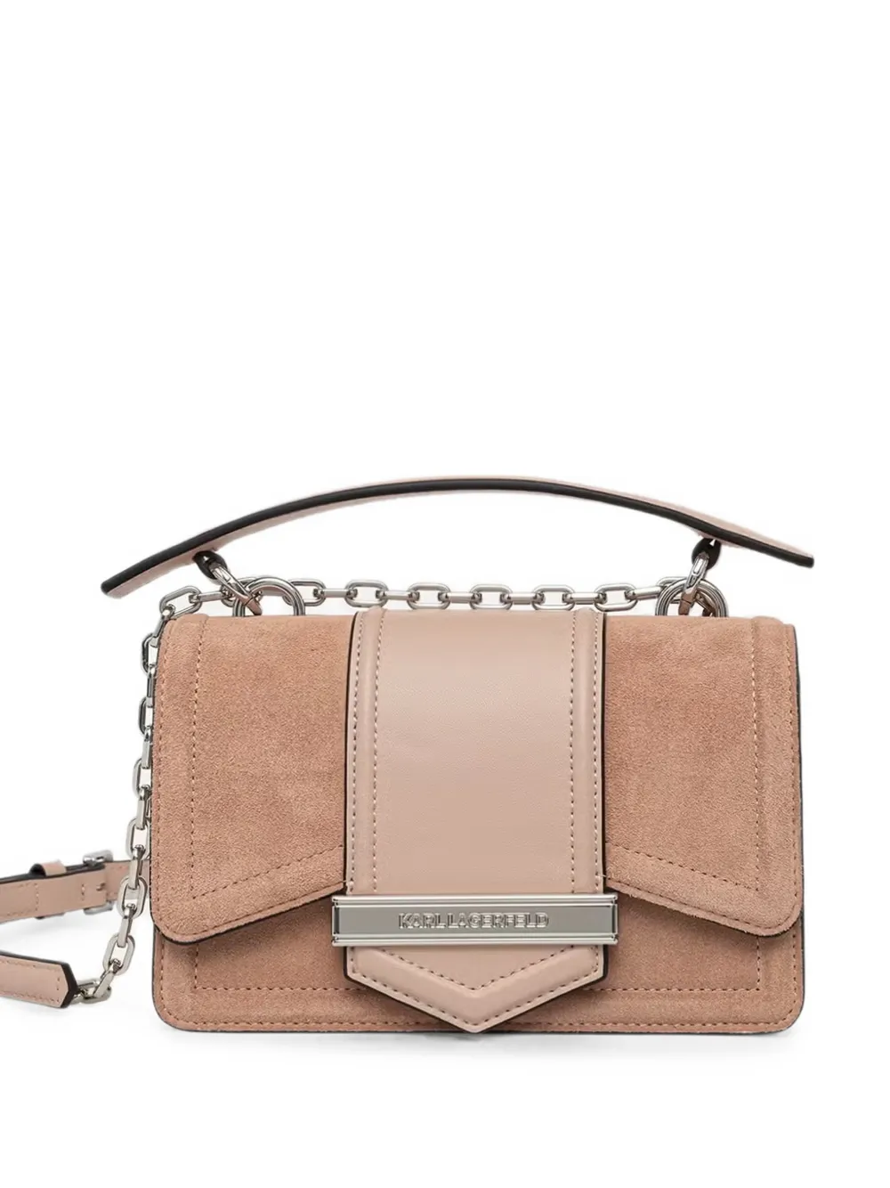 Karl Lagerfeld suede leather shoulder bag - Toni neutri