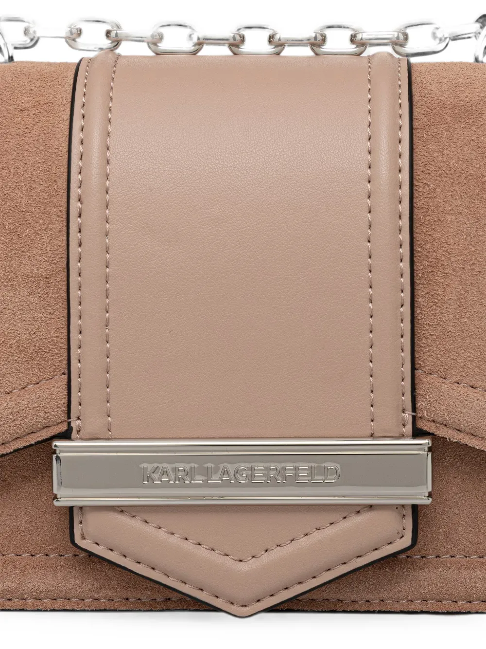 Karl Lagerfeld Suède leren schoudertas Beige