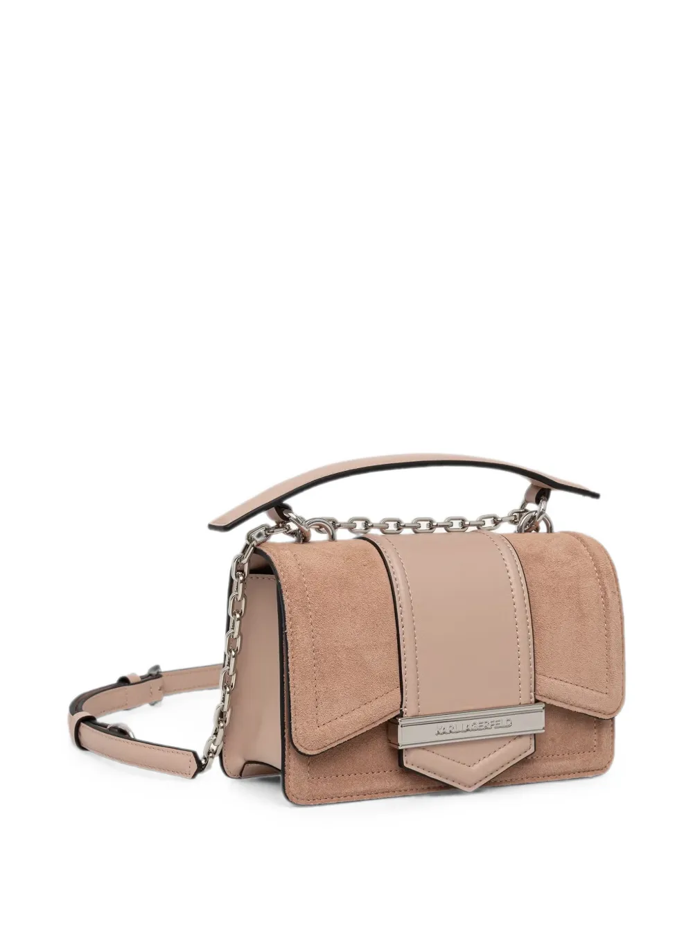 Karl Lagerfeld Suède leren schoudertas Beige