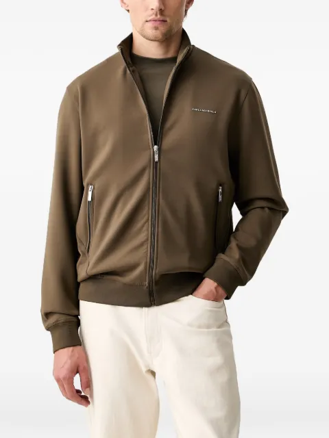 Karl Lagerfeld logo-plaque zip-up sweatshirt