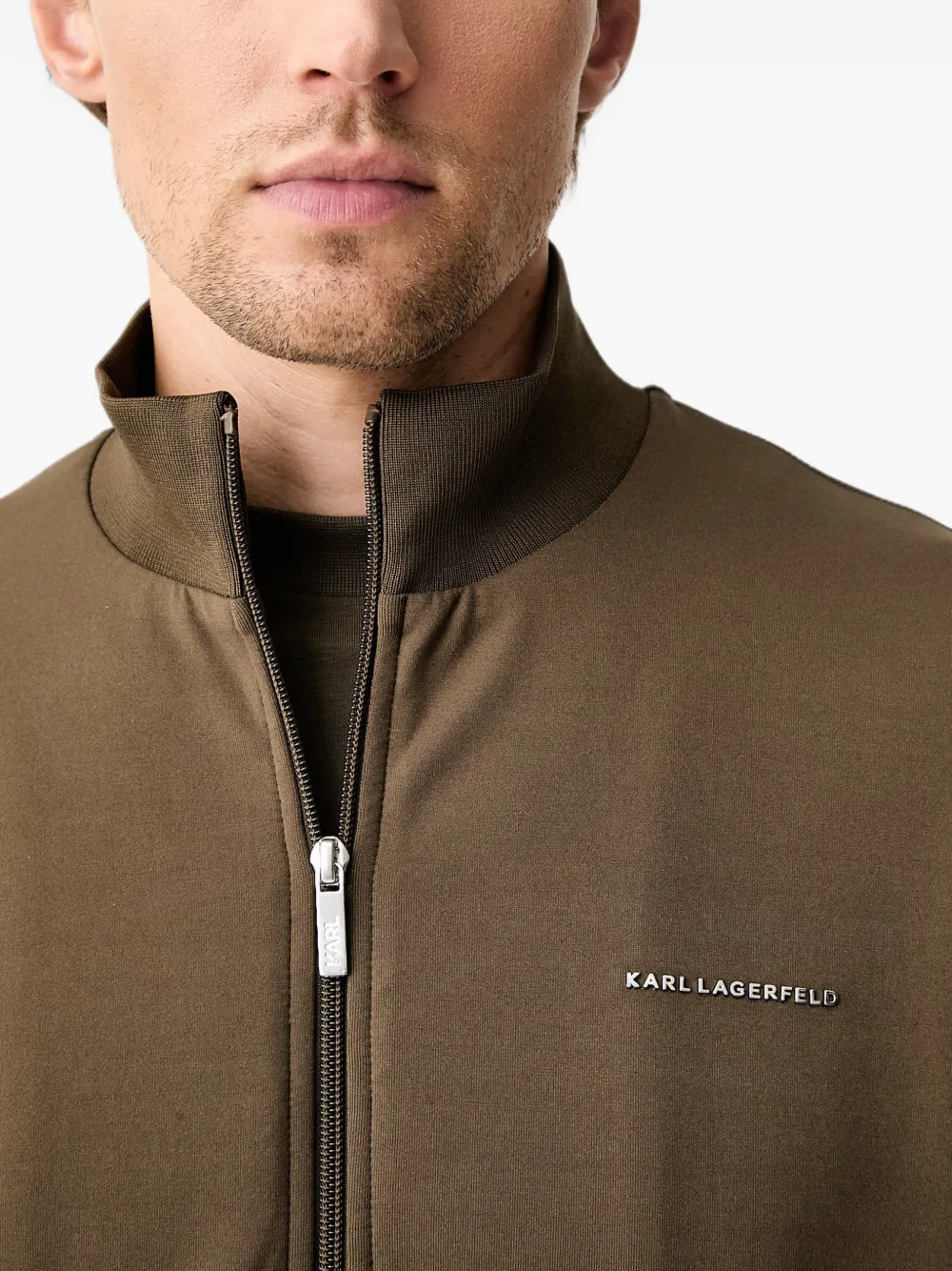 Karl Lagerfeld Sweater met logoplakkaat Groen