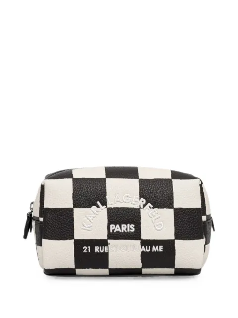 Karl Lagerfeld cosmetiquera a cuadros con logo bordado