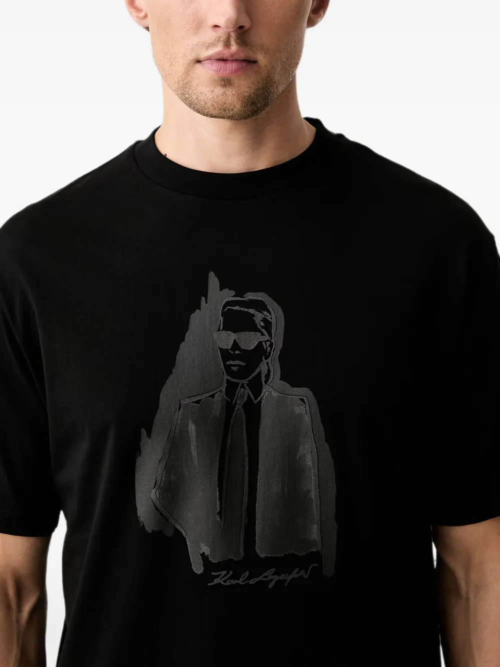 Karl Lagerfeld T-shirt met grafische print Zwart