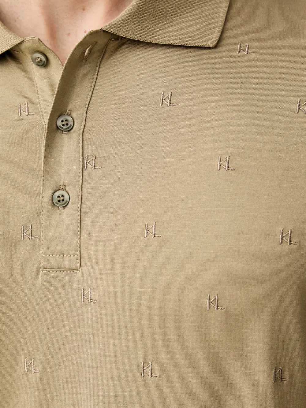 Karl Lagerfeld Poloshirt met geborduurd monogram Beige