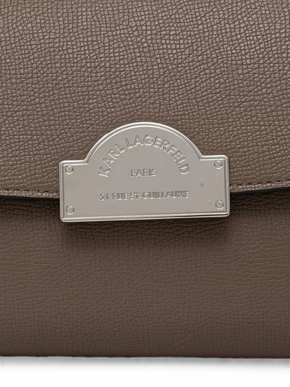 Karl Lagerfeld Schoudertas van bewerkt leer met logoplakkaat Bruin